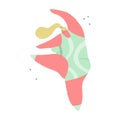 Vector illustration of flexible, plump woman dancing Royalty Free Stock Photo