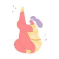 Vector illustration of flexible, plump woman dancing Royalty Free Stock Photo