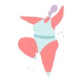 Vector illustration of flexible, plump woman dancing Royalty Free Stock Photo