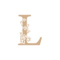 vector illustration flower Initial letter luxury beauty flourishes ornament monogram wedding icon logo vintage Royalty Free Stock Photo