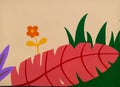 vector illustration of a flower Painting on wall Outside