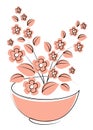 Vector illustration flower, plant growing in a pot. Potted plant icon. Little plant seedling. Seedling icon