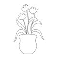 Vector illustration of a flower. Stock illustration isolated on a white background linear design for scrapbooking and thematic