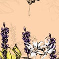Vector illustration flowers for essential oil