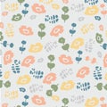 Vector illustration cute wind flowers seamless pattern background