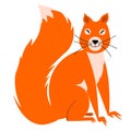 Vector illustration of a fluffy squirrel in a flat style Royalty Free Stock Photo
