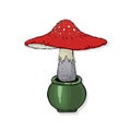 Vector illustration of a fly-agaric. Poisonous forest mushrooms.