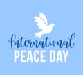 Vector illustration of flying bird dove as a symbol of peace. International Peace Day handrawn Royalty Free Stock Photo