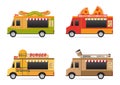 A vector illustration of food truck icon set designs Royalty Free Stock Photo