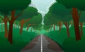 Paved road in the forest vector illustration