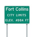 Fort Collins City Limits road sign