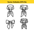 vector illustration of four bandanas in different styles and patterns isolated on white background Royalty Free Stock Photo