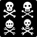 Four fantastic and plain simple skull icons.