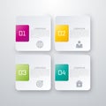 Vector illustration of four square infographics