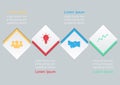 Vector illustration of four square options infographic