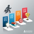 Vector illustration of the four steps to success. Royalty Free Stock Photo
