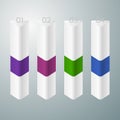 Vector illustration of four vertical triangle