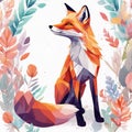 vector illustration of a fox in the forest vector illustration of a fox in the forestfox in the forest. fox in the forest Royalty Free Stock Photo