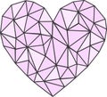 Vector Illustration with fractal zentangle pink heart