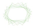 Vector illustration of frame with abstract green colored waves lines on white background Royalty Free Stock Photo