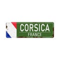 Vector illustration France Corsica Rusted metal sign