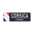 Blue Vector illustration France Corsica Rusted metal sign