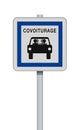 French carpool road sign