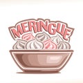 Vector illustration of french dessert Meringue