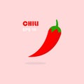 Vector illustration of fresh red chili vegetables Royalty Free Stock Photo