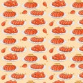Vector illustration fried chicken legs seamless pattern Royalty Free Stock Photo