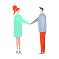 Vector illustration with Friendly communication between two people