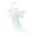 Vector illustration of a friendly white ghost. Nice ghost for Halloween card
