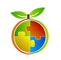 Fruit logo illustration with puzzle Royalty Free Stock Photo