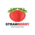 Vector Illustration of a Fruit Logo Strawberry Fresh Fruit Red Color, Available In The Market Can Be For Fruit Juice Or For Body