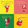 Santa Claus card set happy new year season