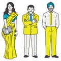 Indian businessman and woman character