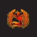 Phoenix mascot design, Orange fire color