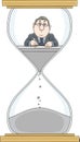 Clerk in a hourglass Royalty Free Stock Photo