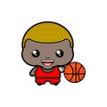 Vector illustration of a funny basketball player