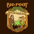 Funny Big Foot Accompanied by Bat Snake Bird Squirrel groundhog in the forest