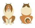 Vector illustration of funny cartoon dogs breeds set. Border Colie Royalty Free Stock Photo