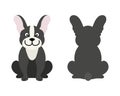 Vector illustration of funny cartoon dogs breeds set. french bulldog Royalty Free Stock Photo