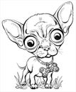 Funny cartoon chihuahua puppy for coloring