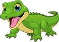 Vector illustration, funny crocodile baby cute smiles