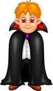 Funny dracula cartoon standing with smiling