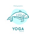 Vector illustration with funny fish in a yoga pose Matsyasana