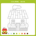 Vector illustration of funny house for coloring book