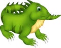 Funny iguana cartoon posing with smiling