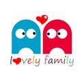 Vector illustration funny jelly love oval Royalty Free Stock Photo