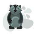 Vector illustration of a funny kind raccoon on a light background